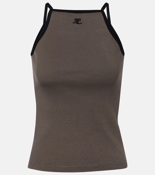 Courrèges Logo cotton tank top