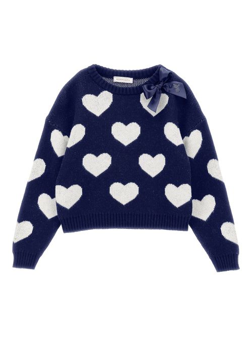 Heart-patterned sweater - Blue