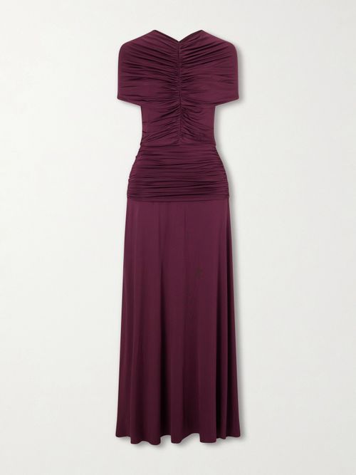 Gathered Jersey Maxi Dress
