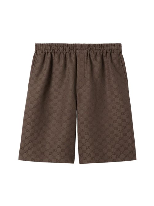 Brown Relaxed Logo Shorts