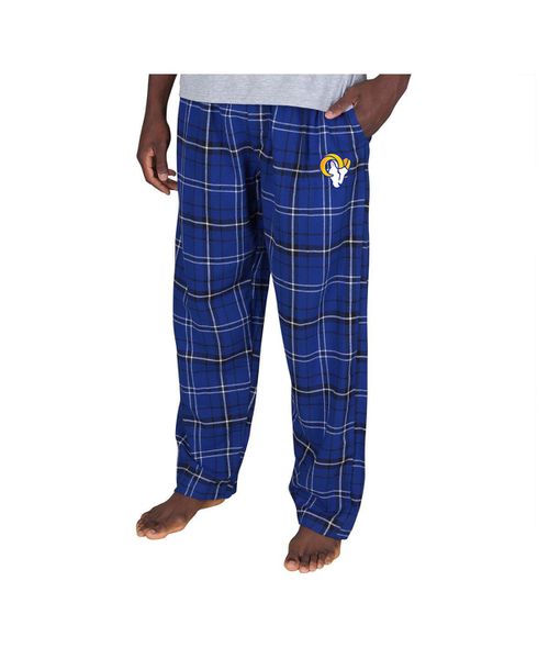 Men's Royal Los Angeles Rams Ultimate Plaid Flannel Pants - Royal, Black