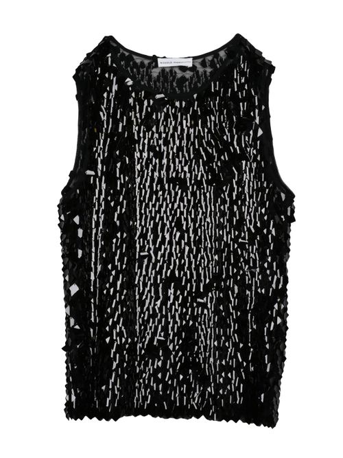 Black Sequined Sleeveless Top