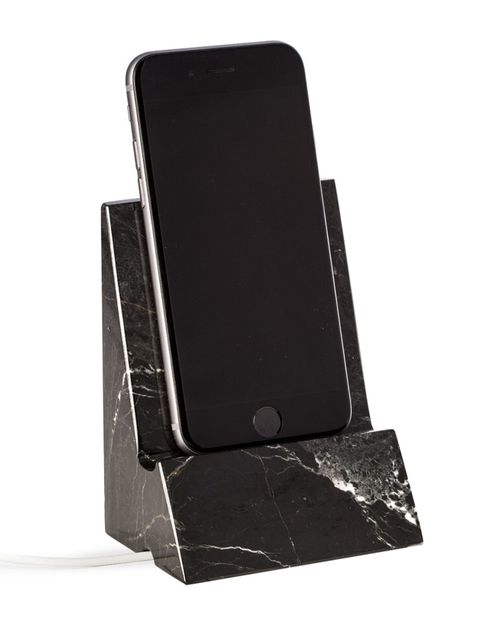Black Zebra Marble Desktop Phone / Tablet Cradle