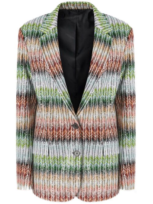 Zigzag-woven blazer - Green