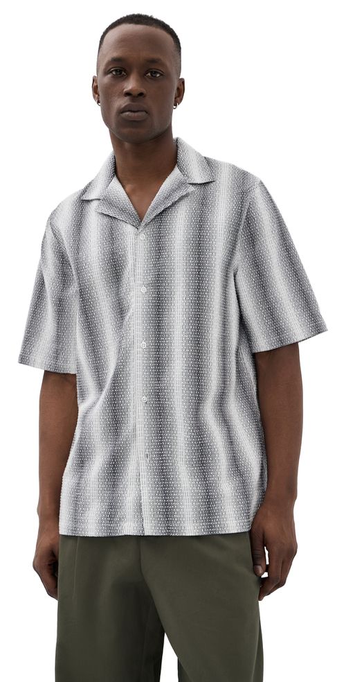 Eren Woven Shirt Midgrey/White