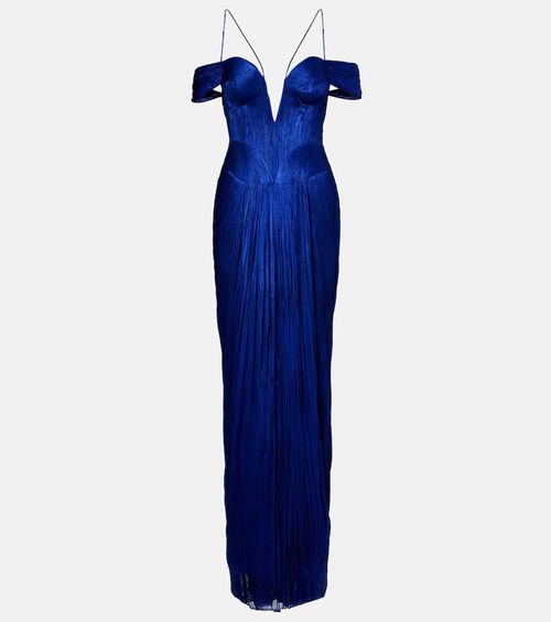Camilla metallic silk tulle bustier gown