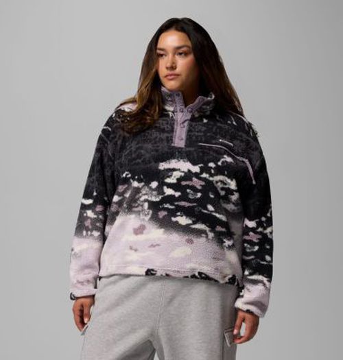 Women's Helvetia  II Printed Cropped Half Snap Fleece Pullover-