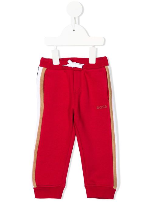 Striped-detail track pants - Red