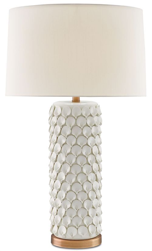 Cream Antique Brass One Light Table Lamp from the Calla Collection