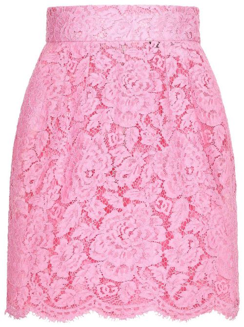 Floral lace miniskirt - Pink