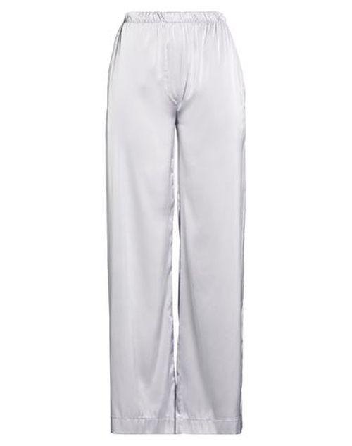 Woman Pants Silver Size L Polyester, Elastane