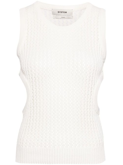 Skashi crochet-knit tank top - White