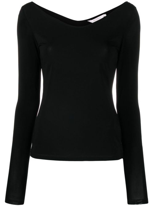 Max Mara Leisure long-sleeve stretch-design blouse - Black