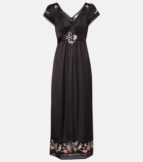 Carey floral satin maxi dress