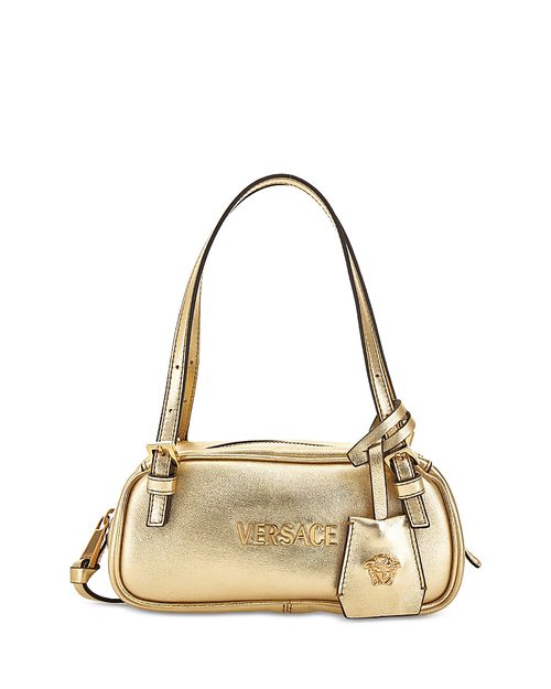 Leather Tag Bowling Shoulder Bag