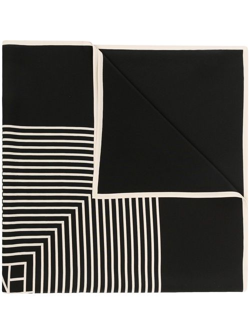 Stripe print scarf - Black