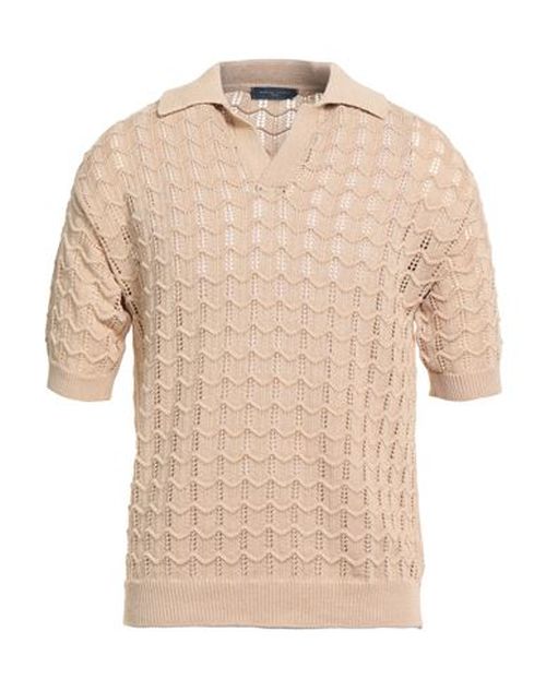 Man Sweater Sand Size M Linen, Cotton