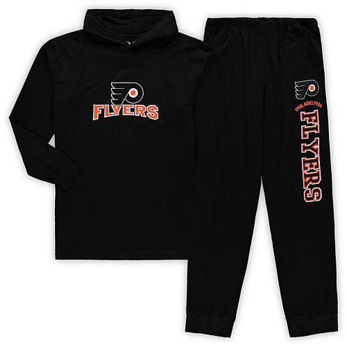 Men's Black Philadelphia Flyers Big & Tall Pullover Hoodie & Joggers Sleep Set - 4xt