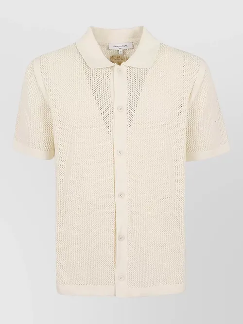 Maison Kitsuné - short sleeve mesh knit cardigan