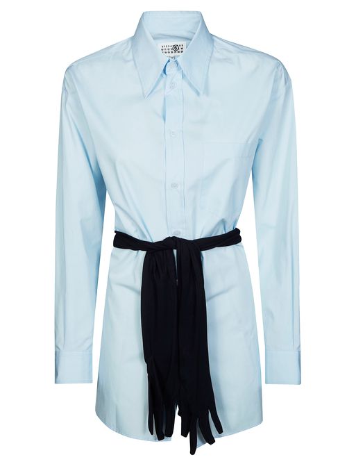 Light Blue Cotton Shirt with Gloves