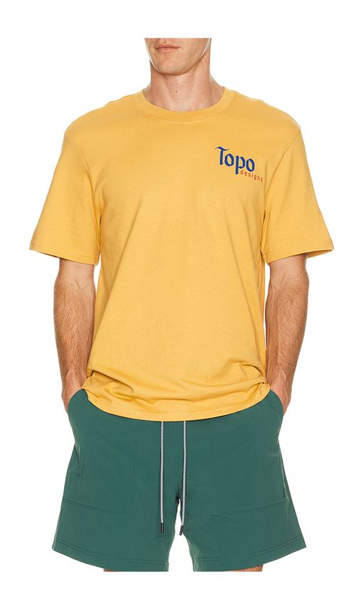 TOPO DESIGNS Peak Tee in Orange. - L also in