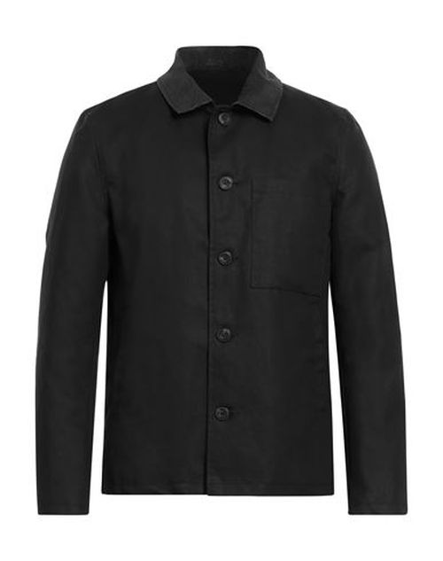 Man Overcoat & Trench Coat Black Size L Cotton, Natural Wax