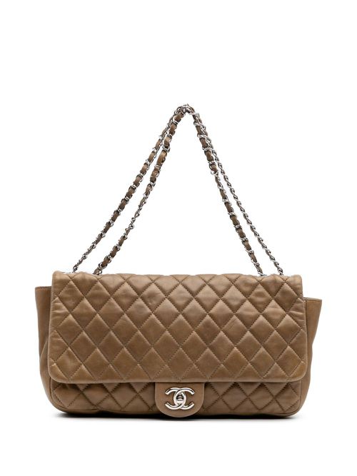 CHANEL Pre-Owned 2009-2010 Jumbo Quilted Lambskin Coco Rain Flap shoulder bag - Brown