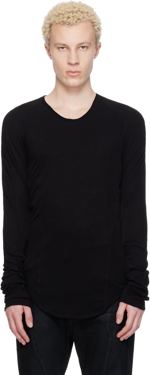 Black Seamed Skinny T-shirt