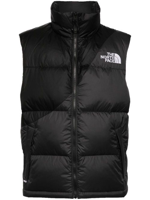 Logo-embroidered padded jacket - Black