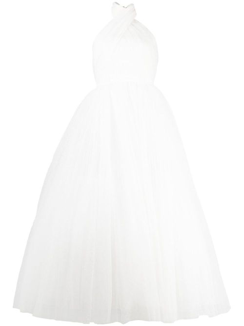 Halterneck tulle dress - White