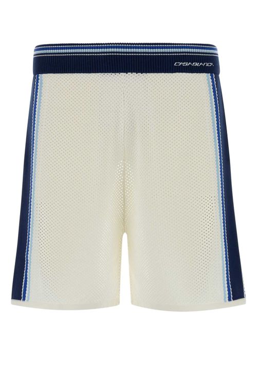 Stripe Bermuda Shorts — White