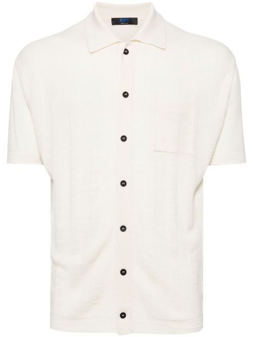 Short-sleeve knitted cardigan - Neutrals