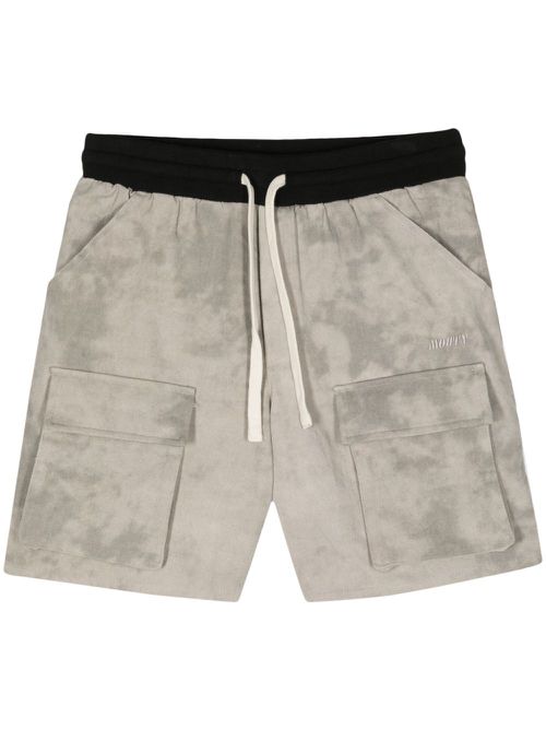 Tie-dye drawstring cotton shorts - Grey