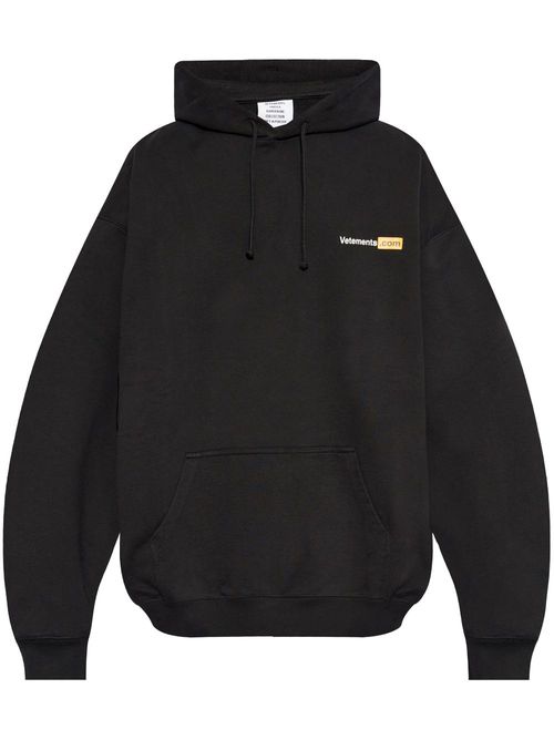 Logo-print hoodie - Black