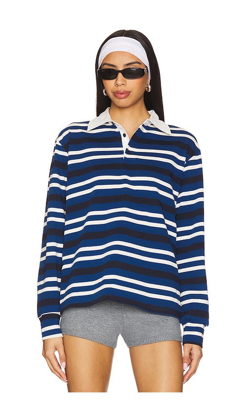 Superdown Sashia Polo Top in Navy. L. Also in XXS, XS