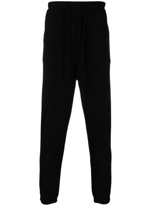 Cashmere-Virgin Wool Blend Joggers — Black