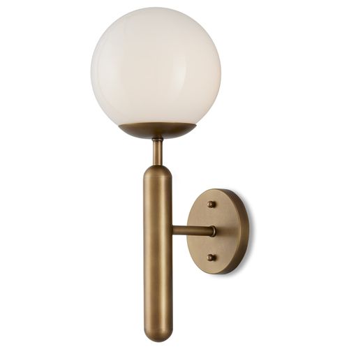 Antique Brass White Wall Sconce from the Barbican Collection