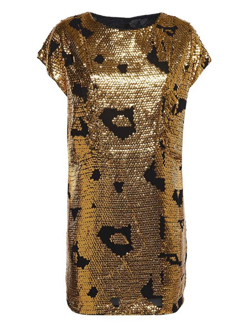 Sequin-embellished dress - Gold