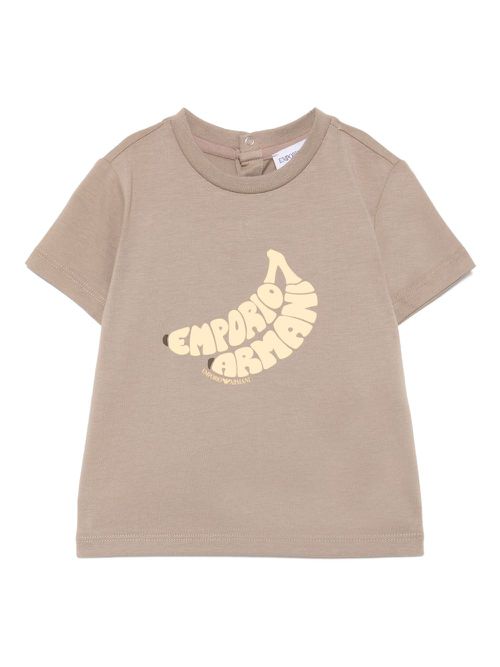 Emporio Armani Kids graphic-print T-shirt - Brown