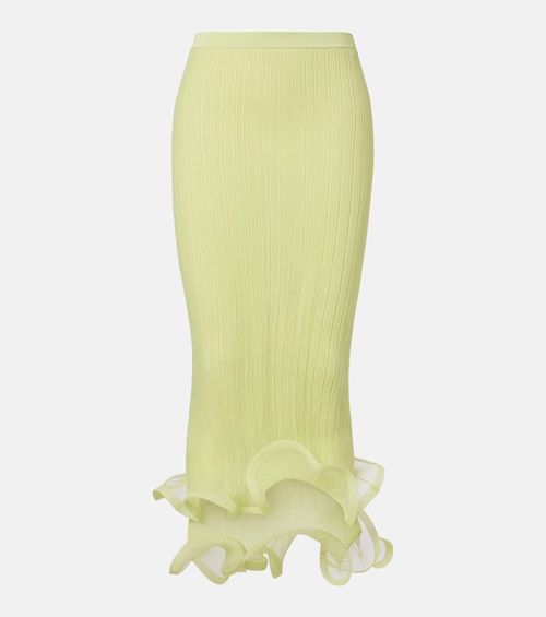 Ruffled midi skirt