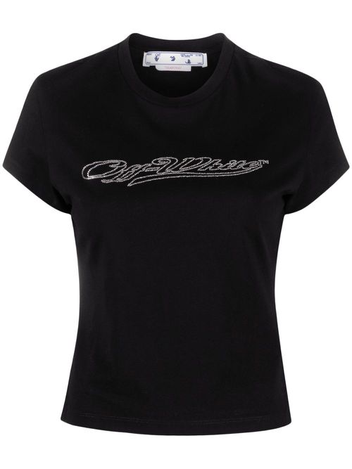 Bling logo-print short-sleeve T-shirt - Black