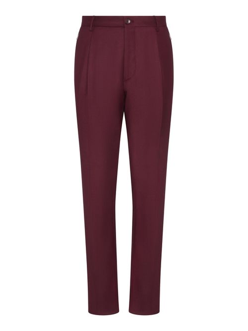 Wool Trousers — Burgundy