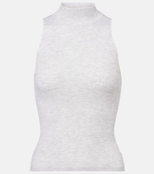 Ribbed-knit turtleneck top