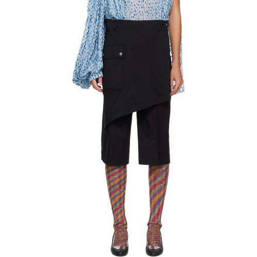 Black Linnet Wrap Culottes Shorts