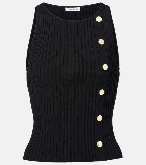 Nelson embellished ribbed-knit top