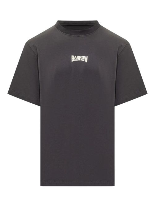 Black Crewneck Logo Print T-Shirt