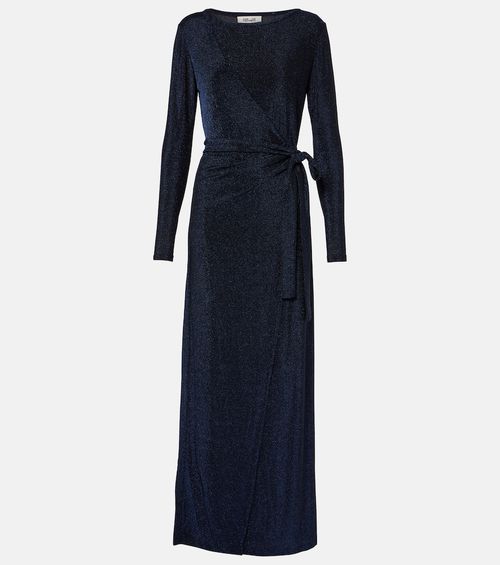 Simona lamé wrap dress