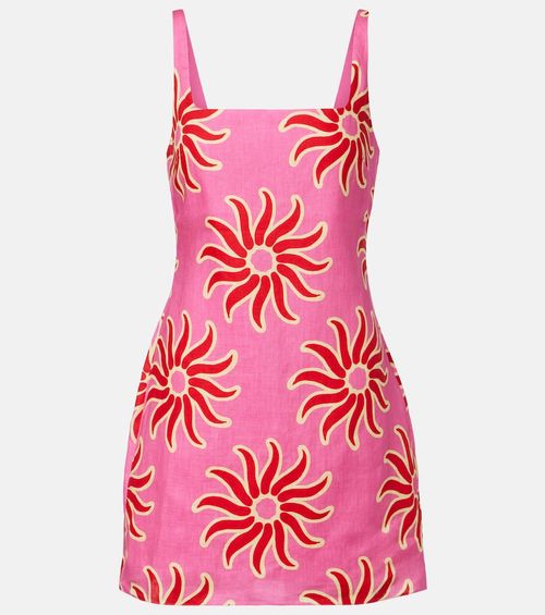Clara printed linen midi dress