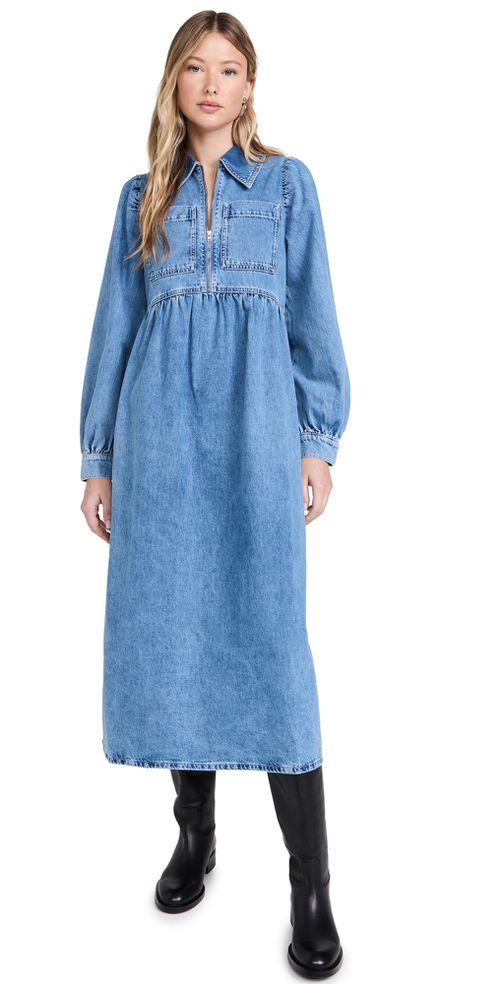 Gabriella Denim Midi Dress Light Wash