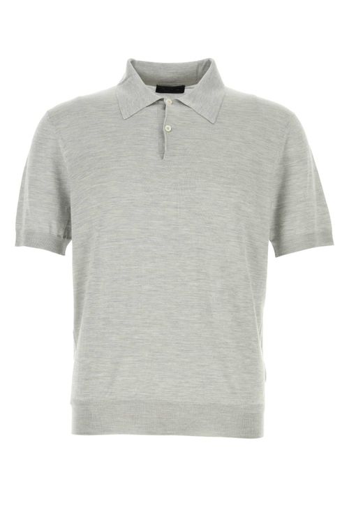 Recycled Silk Polo Shirt — Gray